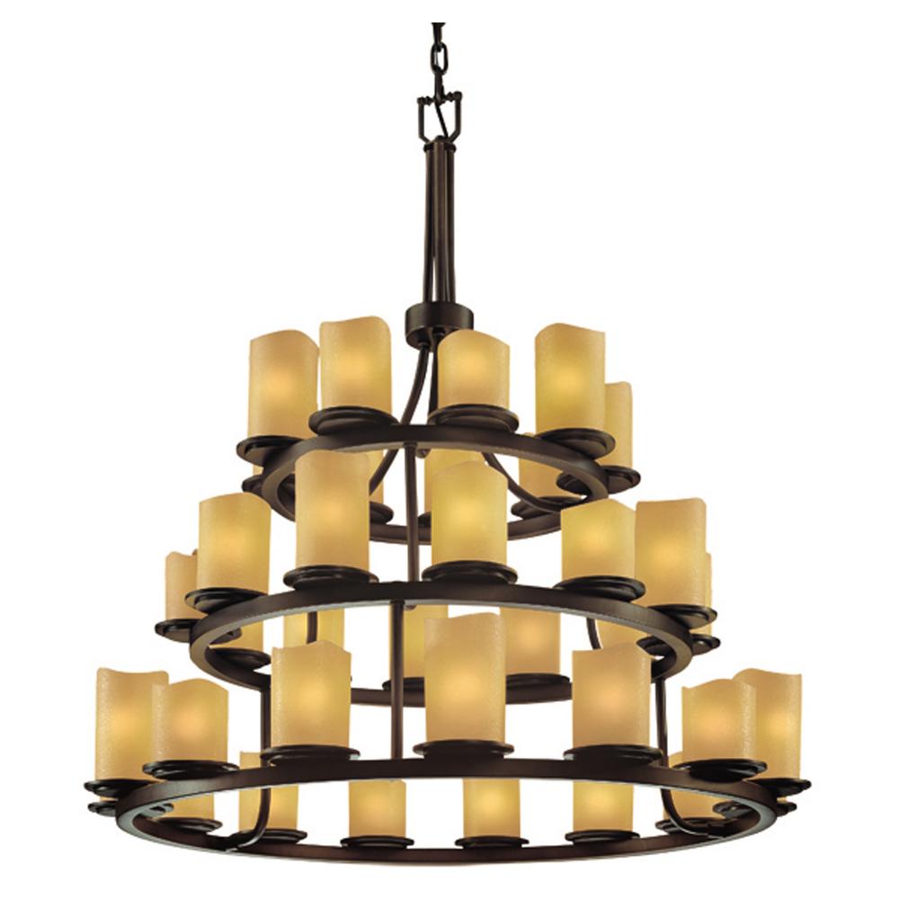 Justice Design Group DAKOTA FAMILY CNDL-8712-14-AMBR-DBRZ Chandelier Traditional - Bronze