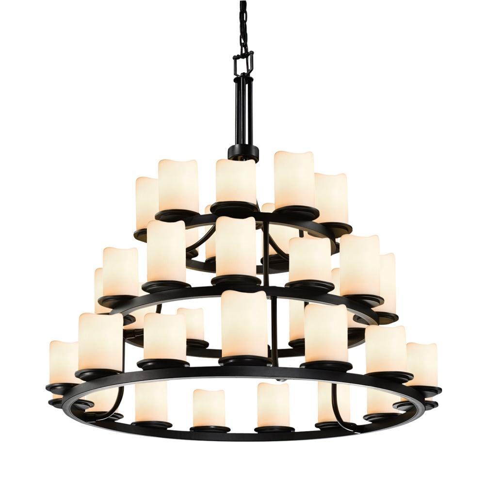 Justice Design Group DAKOTA FAMILY CNDL-8712-14-CREM-DBRZ Chandelier Traditional - Bronze