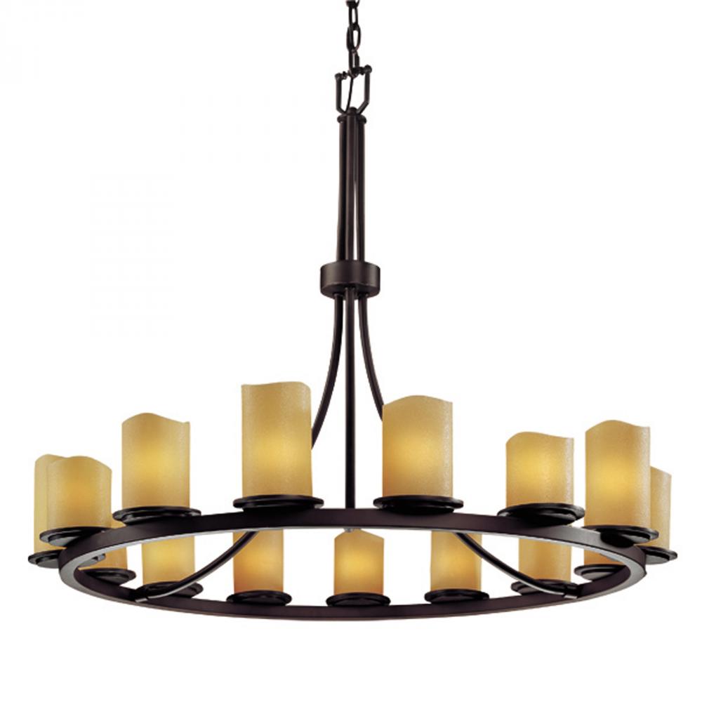 Justice Design Group DAKOTA FAMILY CNDL-8715-14-AMBR-DBRZ Chandelier Traditional - Bronze