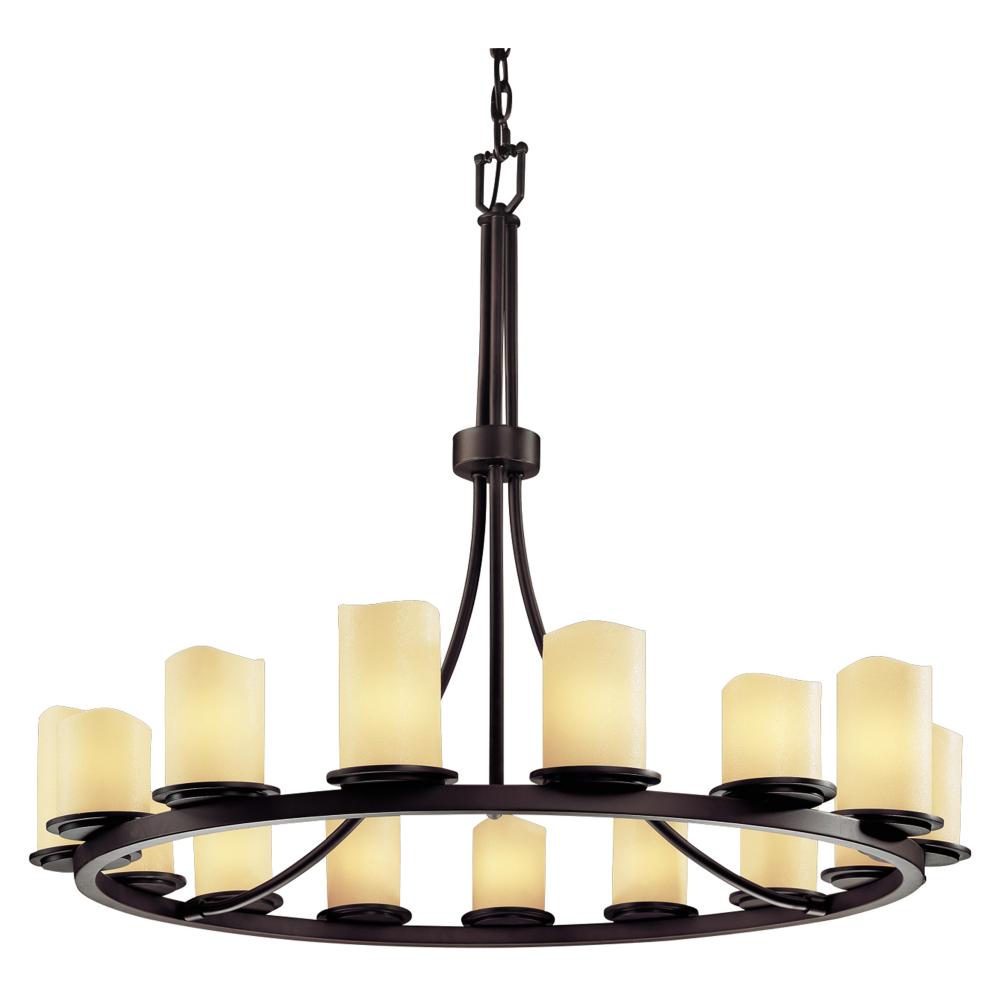 Justice Design Group DAKOTA FAMILY CNDL-8715-14-CREM-DBRZ Chandelier Traditional - Bronze