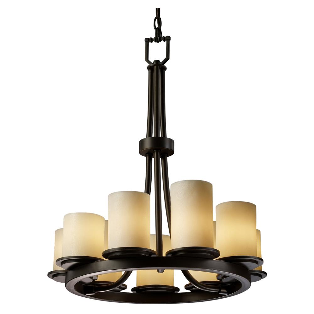 Justice Design Group DAKOTA FAMILY CNDL-8766-10-CREM-DBRZ Chandelier Traditional - Bronze