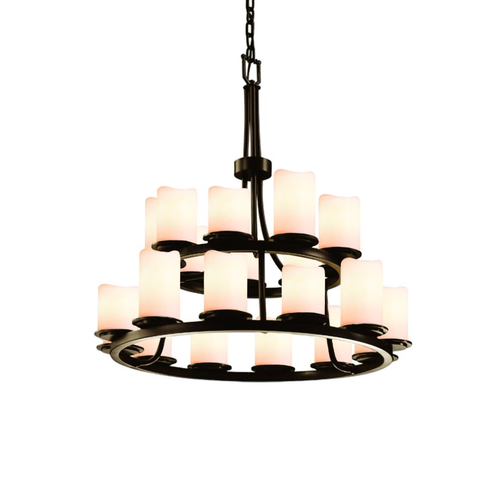 Justice Design Group DAKOTA FAMILY CNDL-8767-14-CREM-DBRZ Chandelier Traditional - Bronze