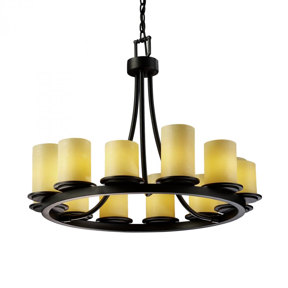 Justice Design Group DAKOTA FAMILY CNDL-8768-10-AMBR-MBLK Chandelier Traditional - Black