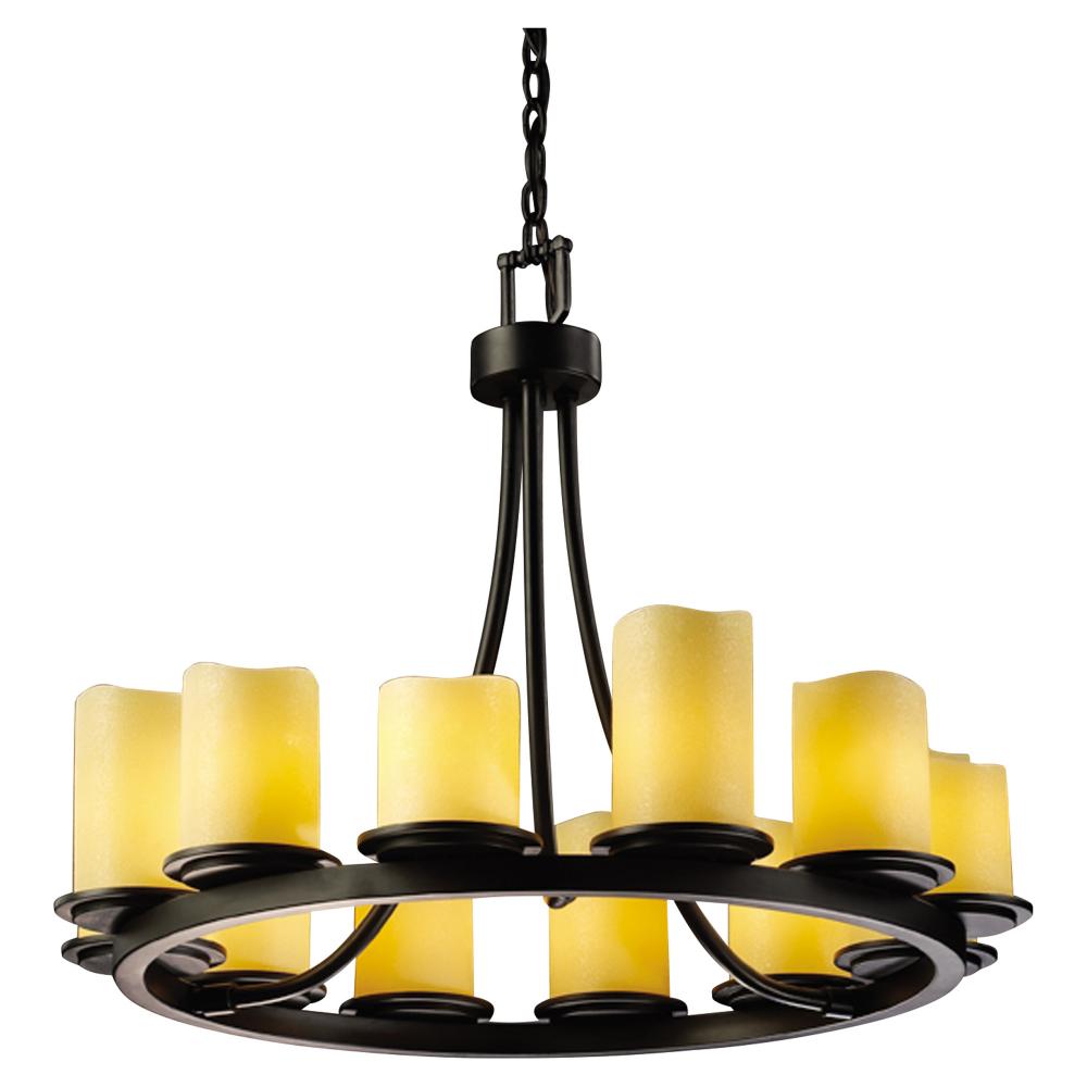 Justice Design Group DAKOTA FAMILY CNDL-8768-14-AMBR-MBLK Chandelier Traditional - Black