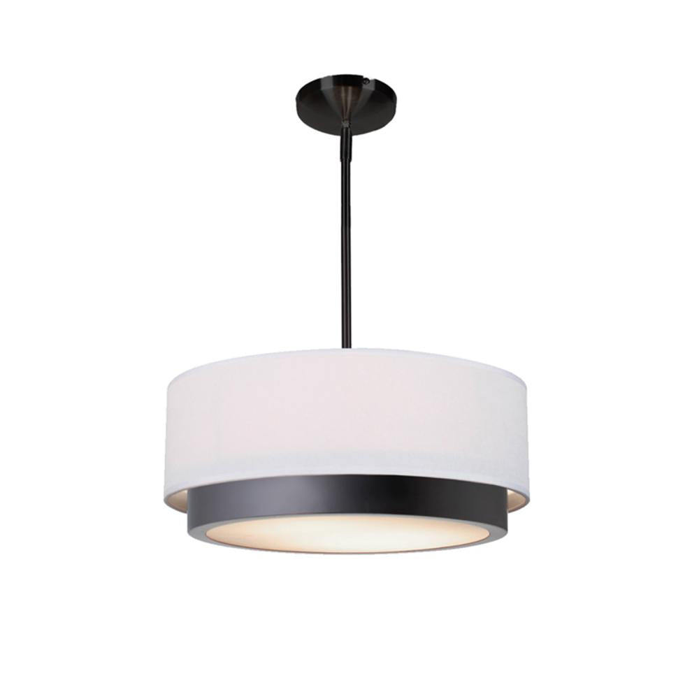 Justice Design Group TATE FAB-4475-WHTE-MBLK Pendant - Matte Black Mblk