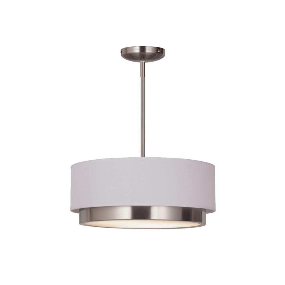 Justice Design Group TATE FAB-4475-WHTE-NCKL Pendant - Brushed Nickel Nckl