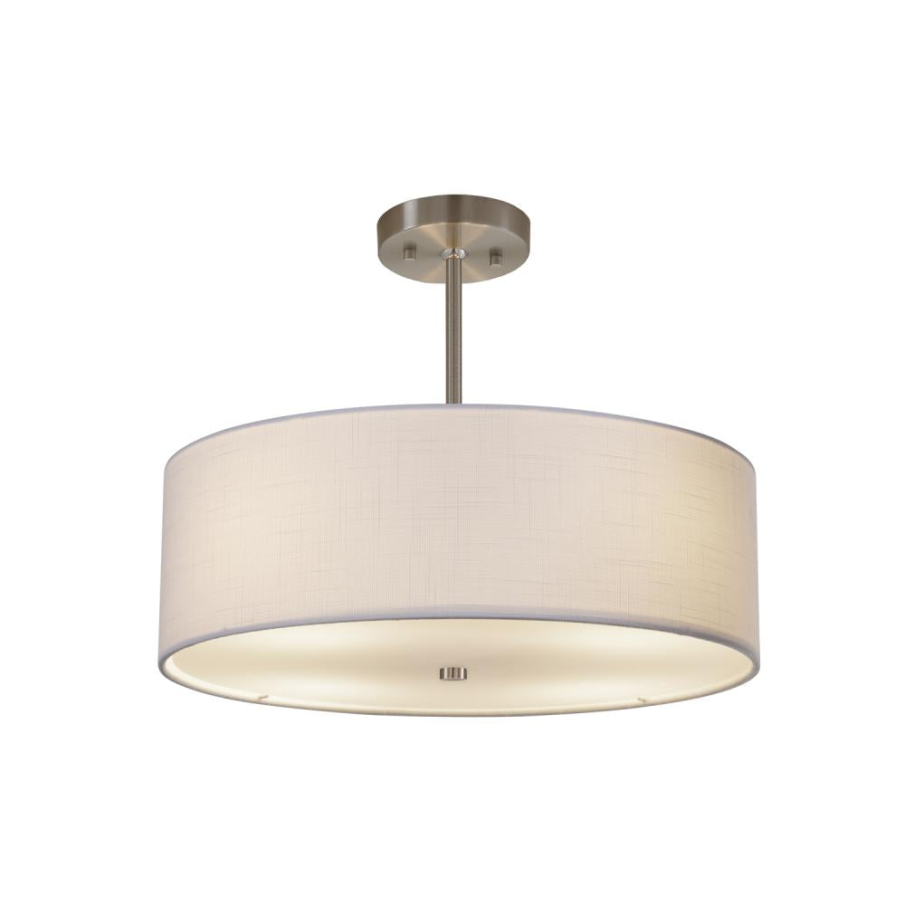 Justice Design Group CLASSIC FAB-9591-WHTE-NCKL Pendant - Brushed Nickel Nckl