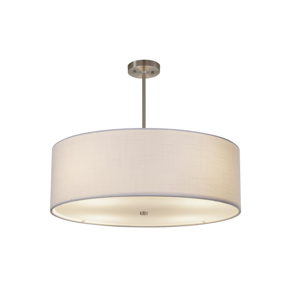 Justice Design Group CLASSIC FAB-9592-WHTE-NCKL Pendant - Brushed Nickel Nckl