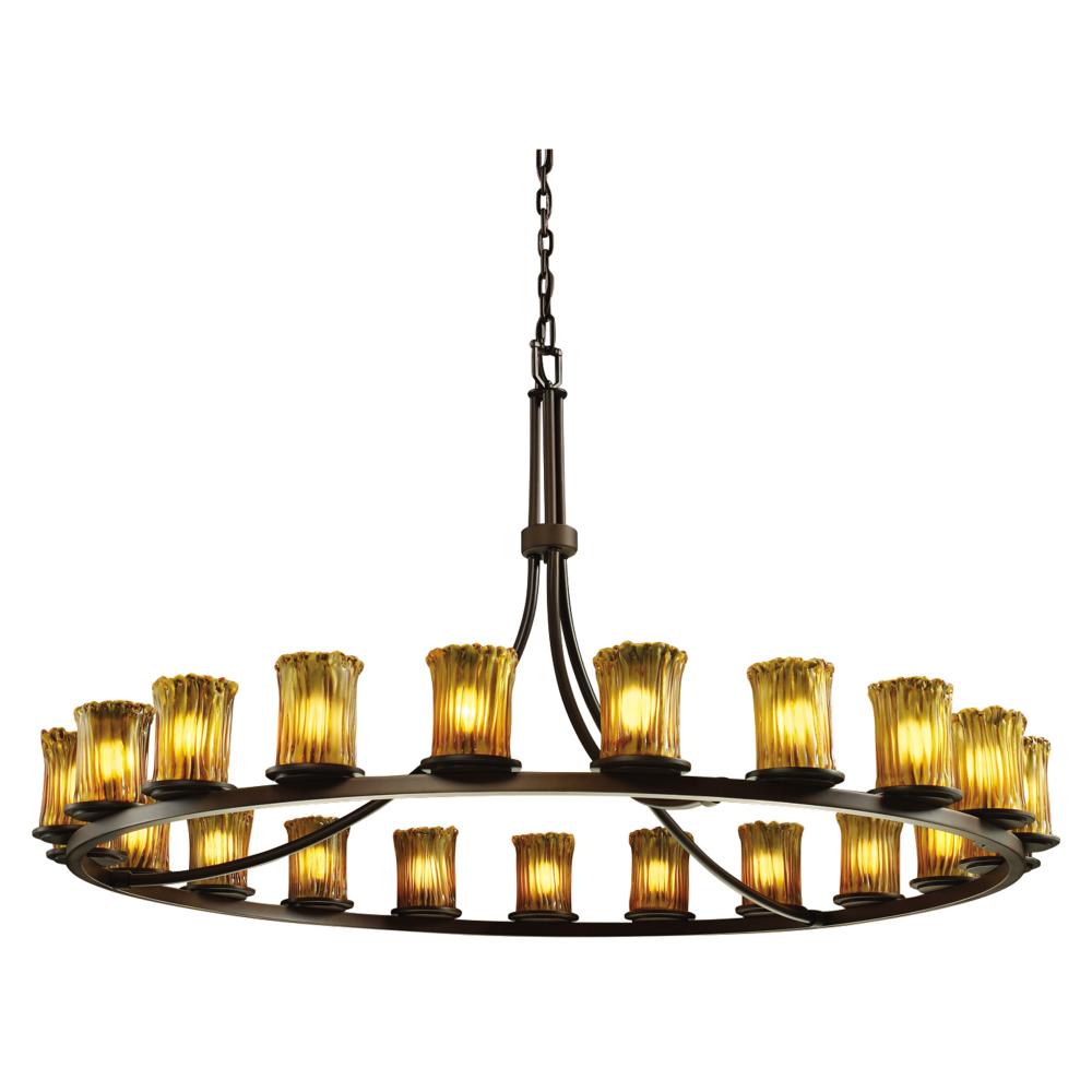 Justice Design Group DAKOTA FAMILY GLA-8716-16-AMBR-DBRZ Chandelier Transitional - Bronze