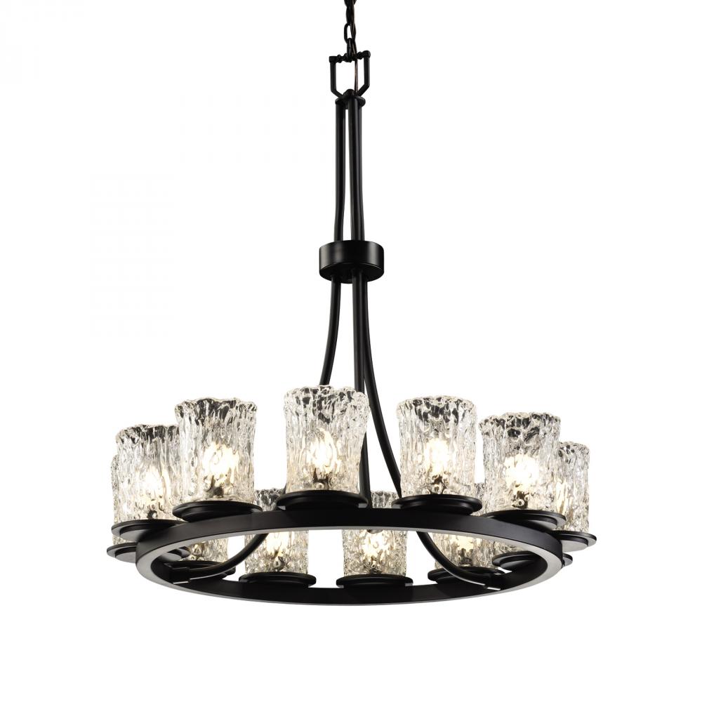 Justice Design Group DAKOTA FAMILY GLA-8763-16-CLRT-MBLK Chandelier Transitional - Black