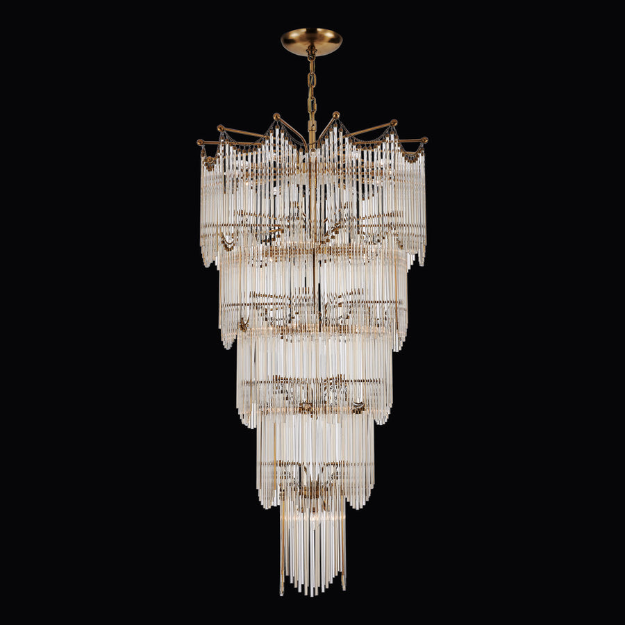 Adorn 35.75-in 40 Light (40-watt) Vintage Brass Chandelier