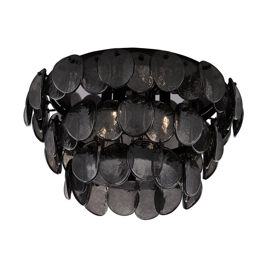 Uroko 19.75-in 4 Light (40-watt) Black Nickel Flush Mount