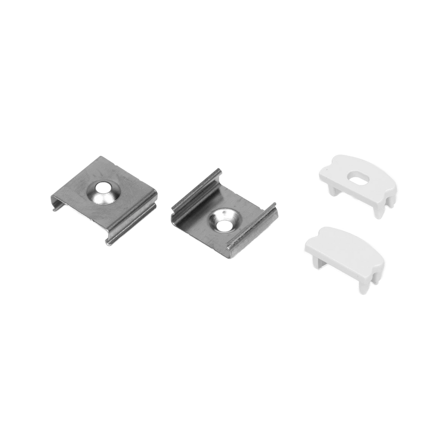 Accessory 5-Pack for Economy Bundles: End Cap w/hole, End Cap w/o hole, Mounting Clips