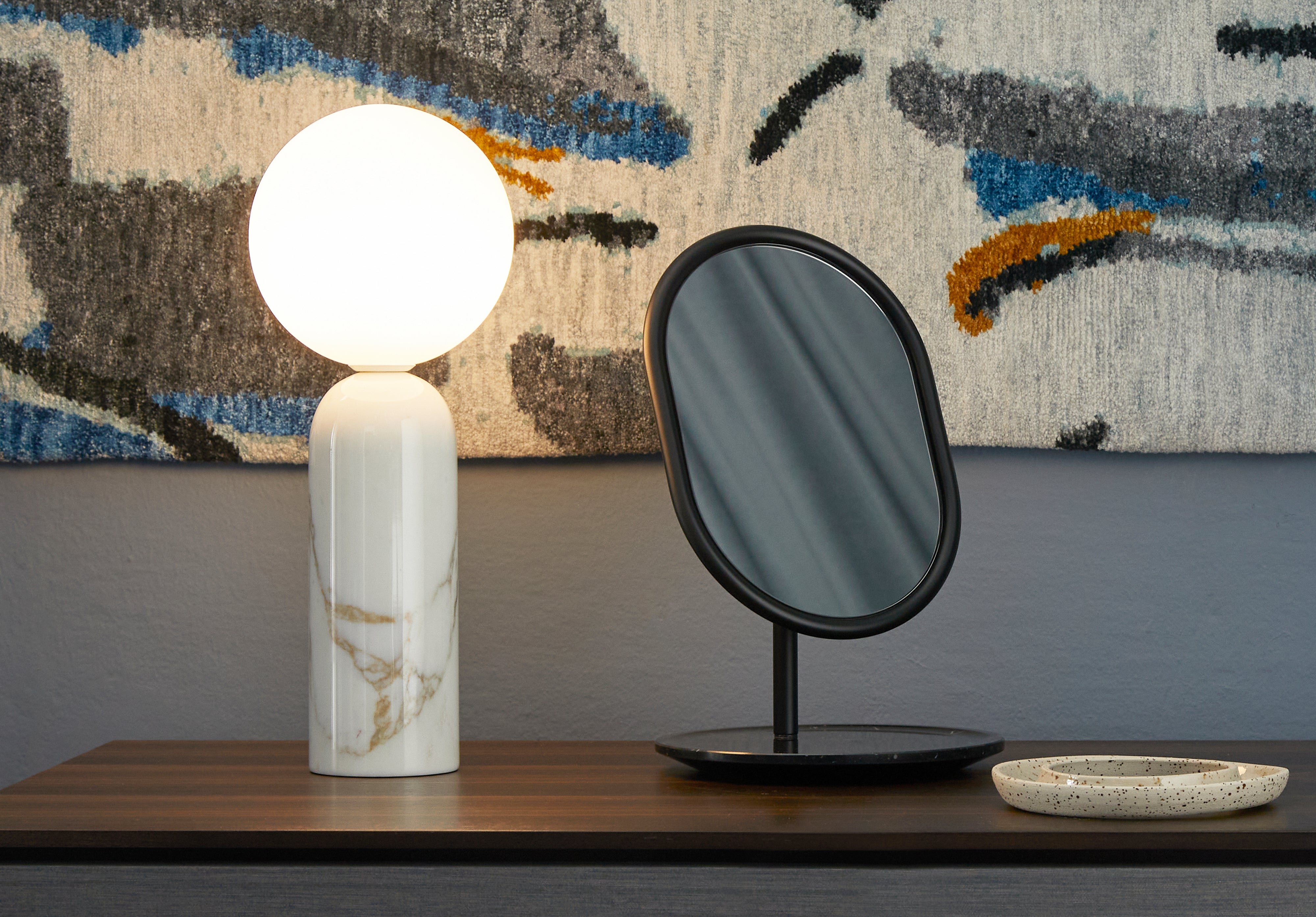 Emma ta Table Lamp - Designer Contardi Studio - White Calacatta Marble