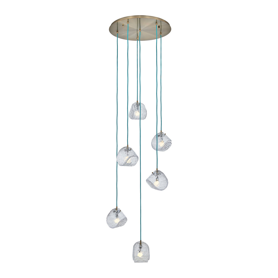 Pallina 24-in 6 Light (40-watt) Winter Brass Chandelier