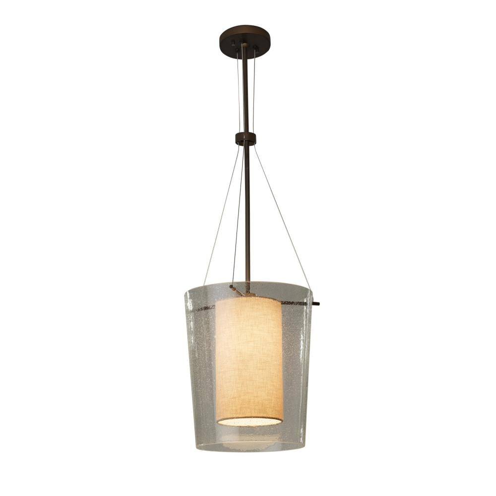 Justice Design Group AMANI FAMILY FAB-8010-CREM-DBRZ-LED1-700 Pendant Transitional - Bronze