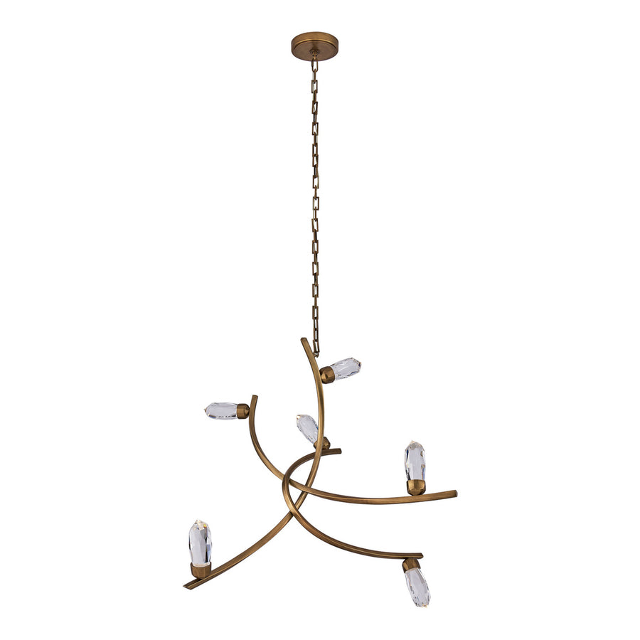 Bilancia 36-in (21-watt) LED True Brass Chandelier
