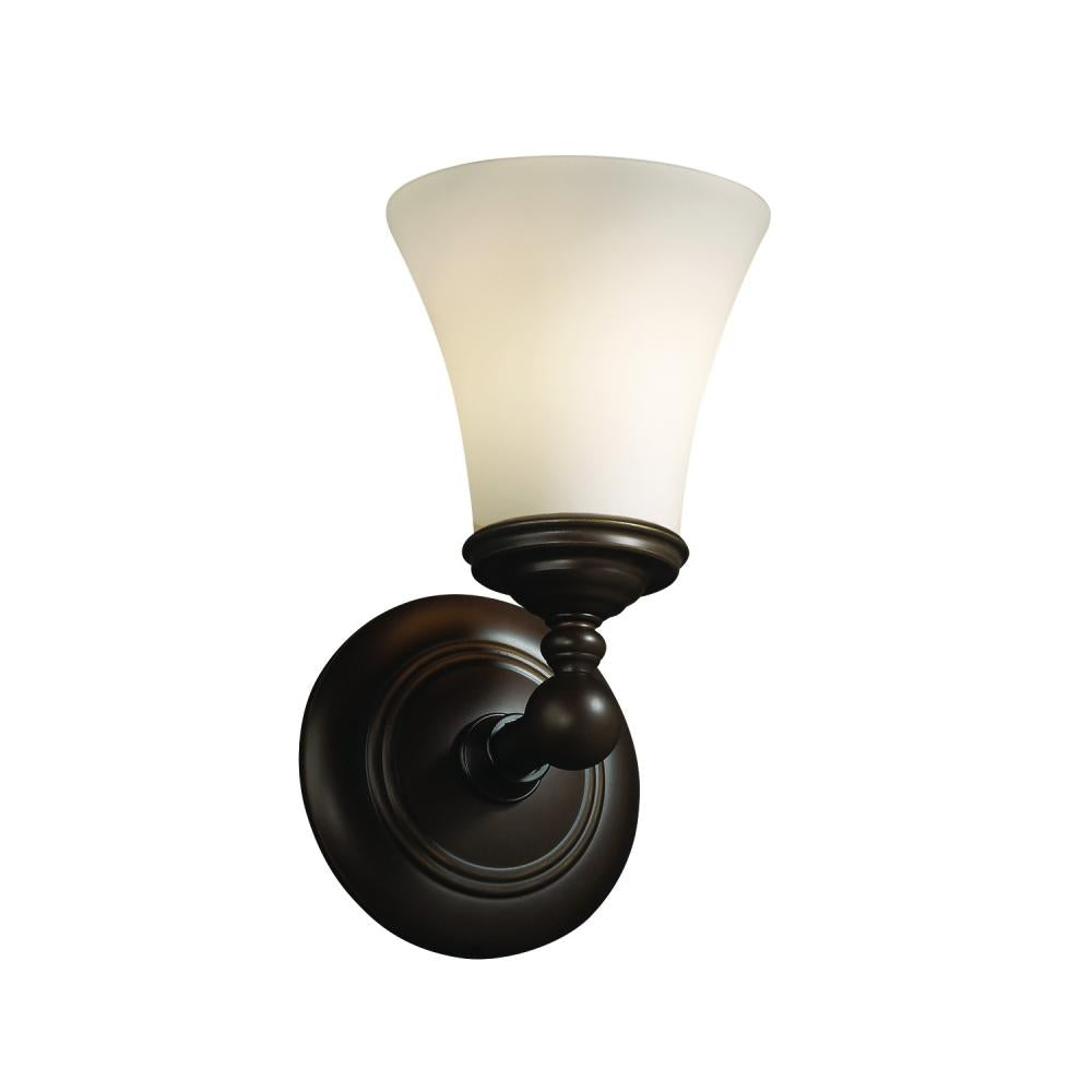 Justice Design Group TRADITION FAMILY FSN-8521-20-OPAL-MBLK Sconce Transitional - Black