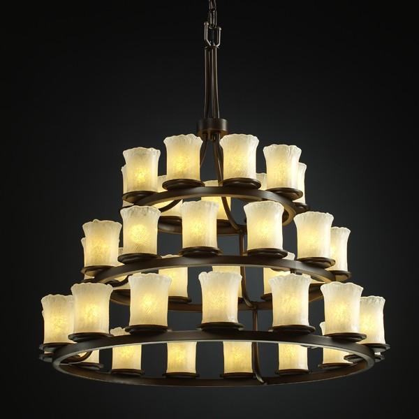 Justice Design Group DAKOTA FAMILY GLA-8712-16-GLDC-MBLK Chandelier Transitional - Black