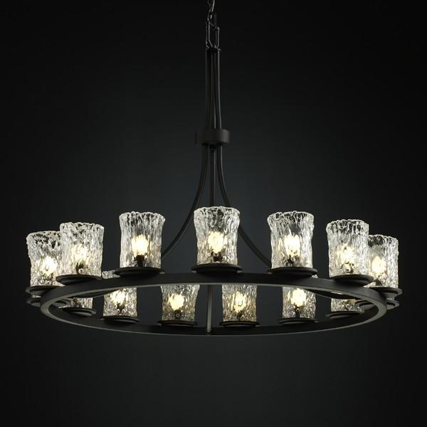 Justice Design Group DAKOTA FAMILY GLA-8715-16-GLDC-DBRZ Chandelier Transitional - Bronze