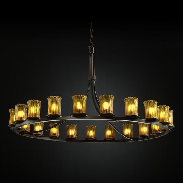 Justice Design Group DAKOTA FAMILY GLA-8716-16-GLDC-MBLK Chandelier Transitional - Black