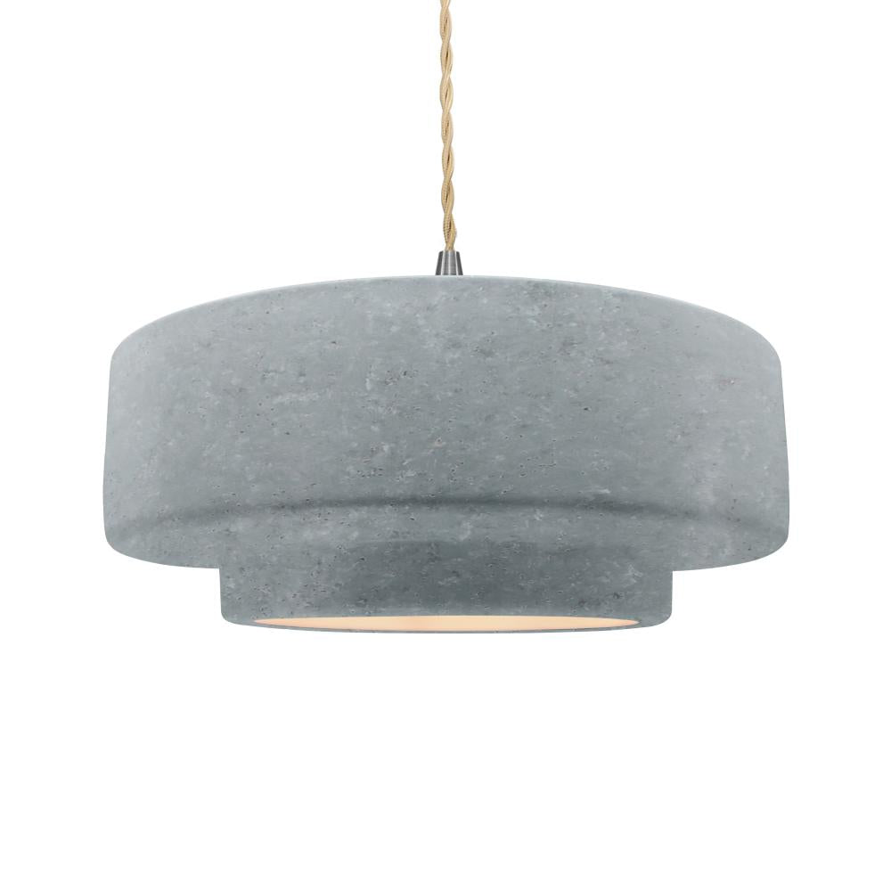 Justice Design Group RADIANCE CER-6545-CONC-NCKL-BEIG-TWST-LED1-700 Pendant - Concrete