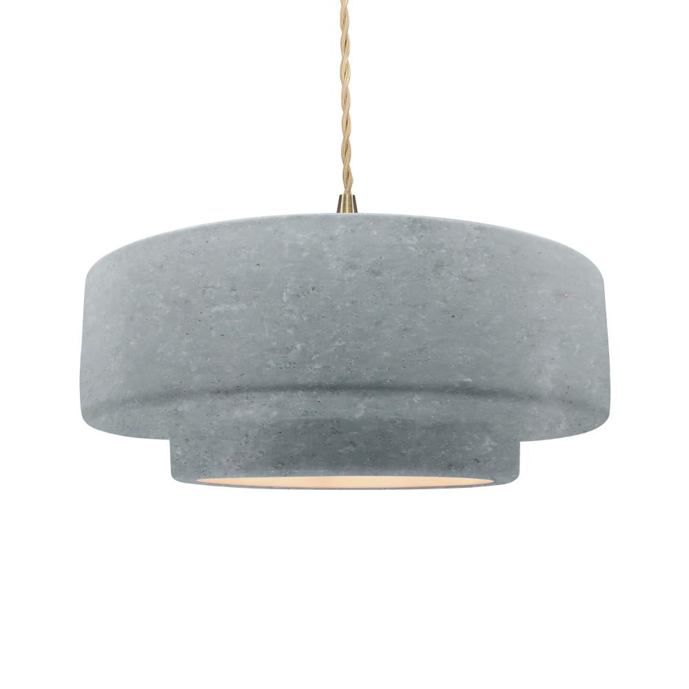 Justice Design Group RADIANCE CER-6545-CONC-BRSS-BEIG-TWST-LED1-700 Pendant - Concrete