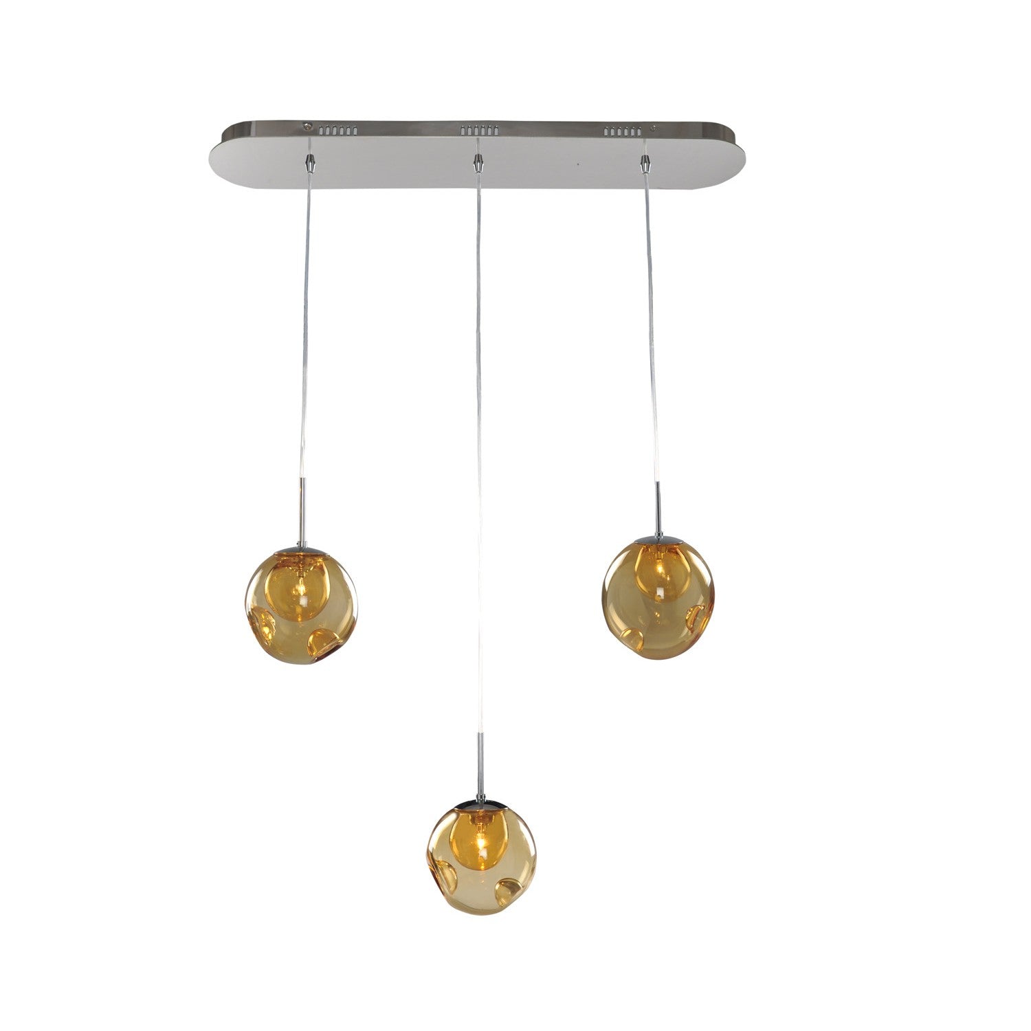 Kalco Meteor 3 Light Island – Polished Chrome – 309542CH/AMBER