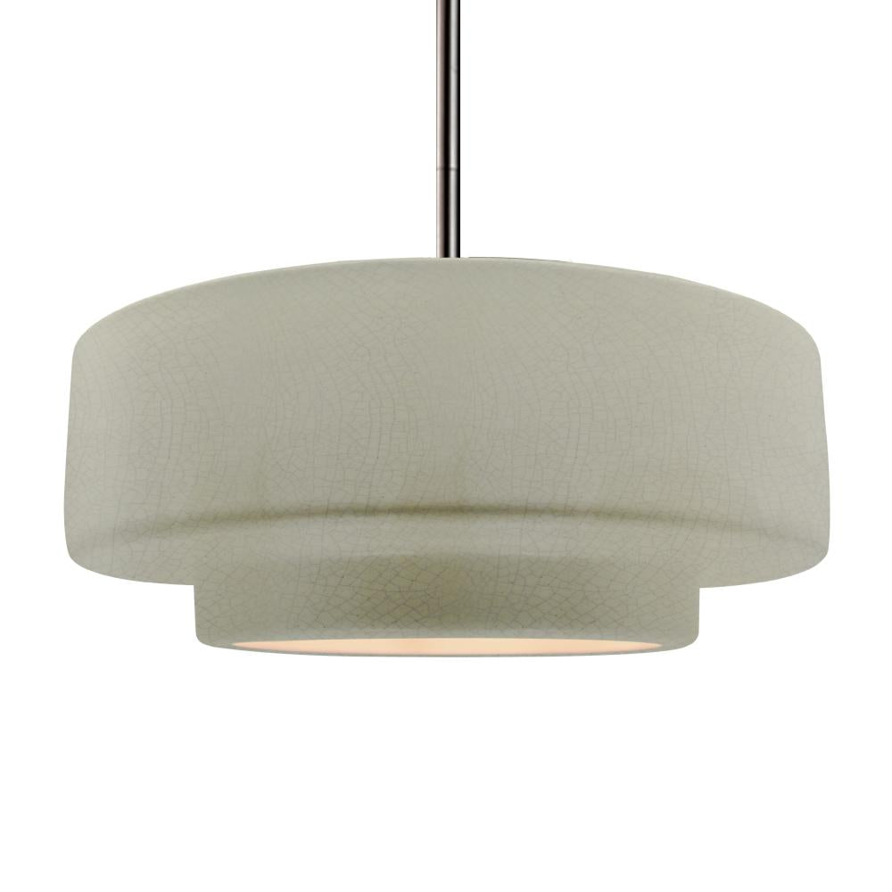 Justice Design Group RADIANCE CER-6545-CKC-NCKL-RIGID-LED1-700 Pendant - Celadon Green Crackle