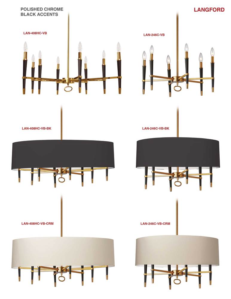 Dainolite LANGFORD LAN-246C-VB-BK Chandelier Transitional - Vintage Bronze