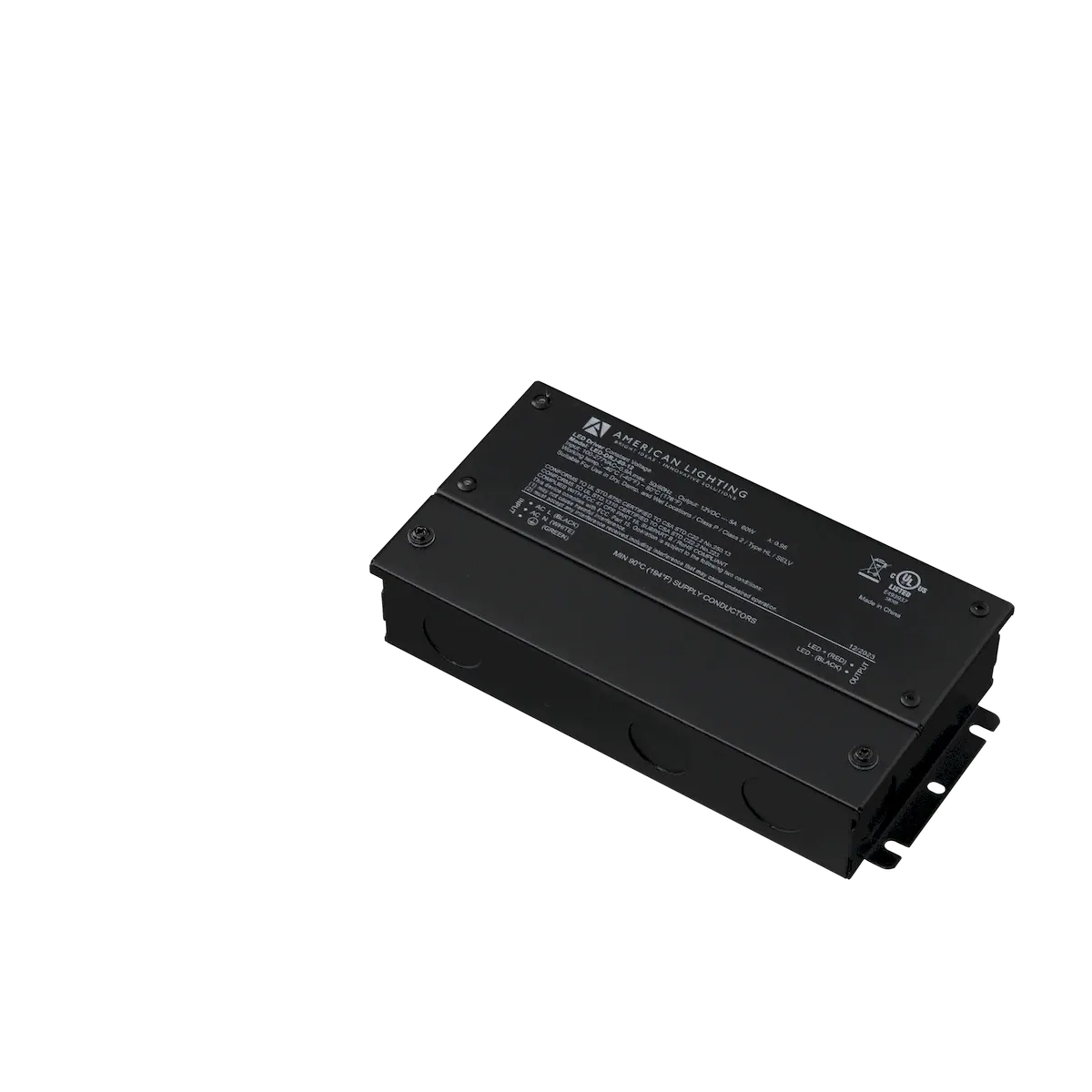LED-DRJ Series 12V DC, 60W, Non-Dimmable LED Driver w/junction box