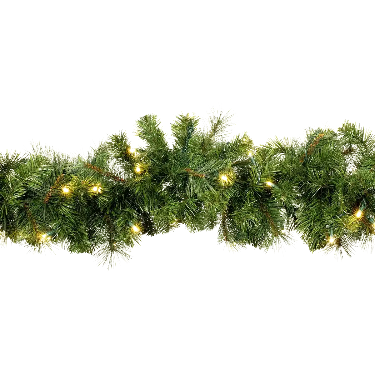 9ft Garland with 5mm LEDs at 3000K without Pinecones