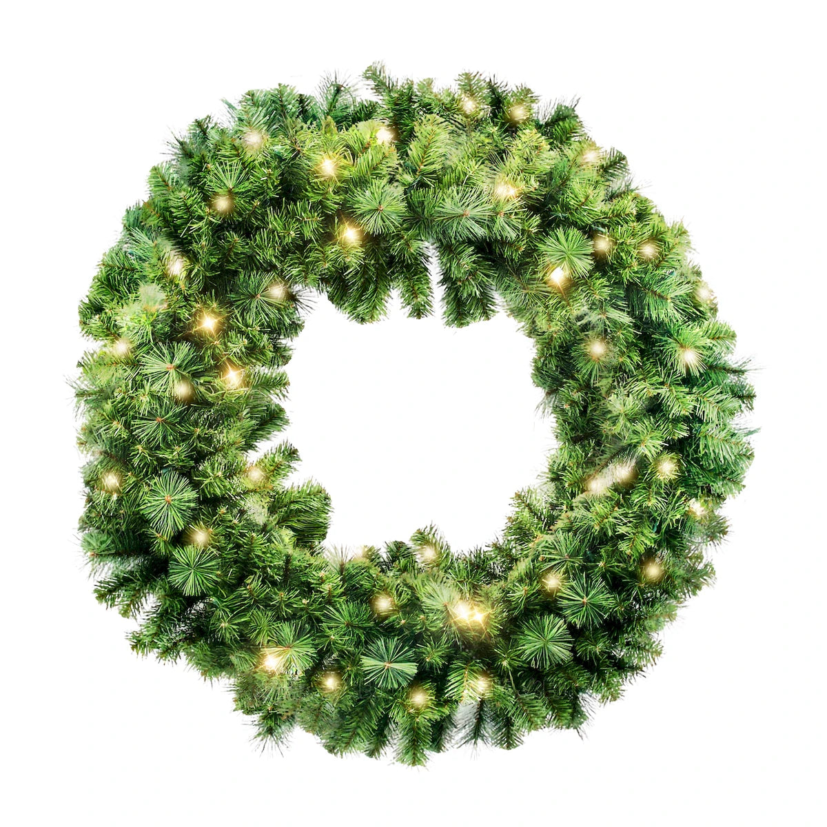 36" Wreath with 5mm LEDs at 3000K without Pinecones - CSA Rated