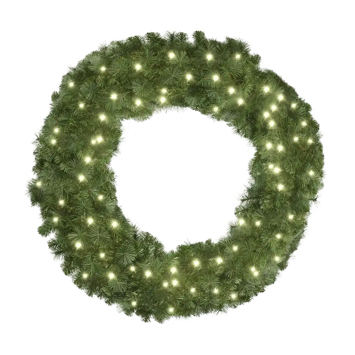 48" Wreath with 5mm LEDs at 3000K without Pinecones