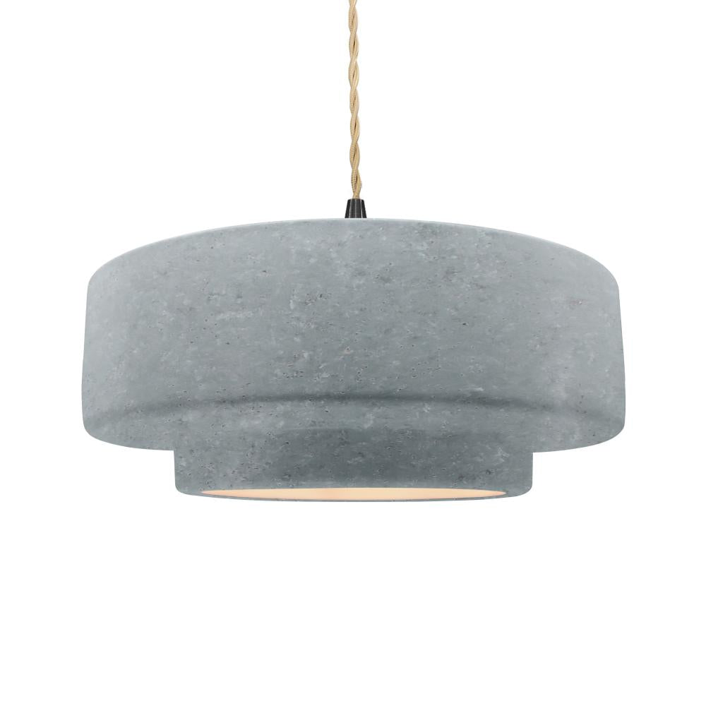 Justice Design Group RADIANCE CER-6545-CONC-MBLK-BEIG-TWST-LED1-700 Pendant - Concrete