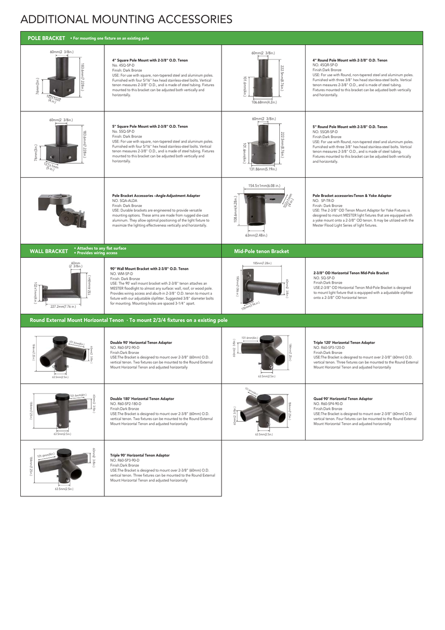 Area & Site Mounting Accessories