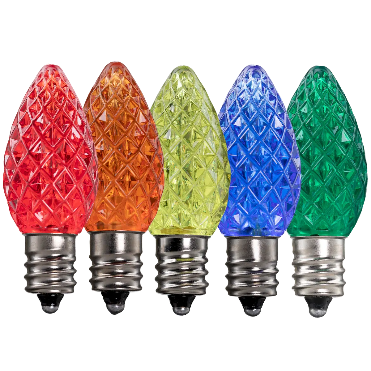 Dimmable C7 Faceted Bulb Multiple Colors Box of 25