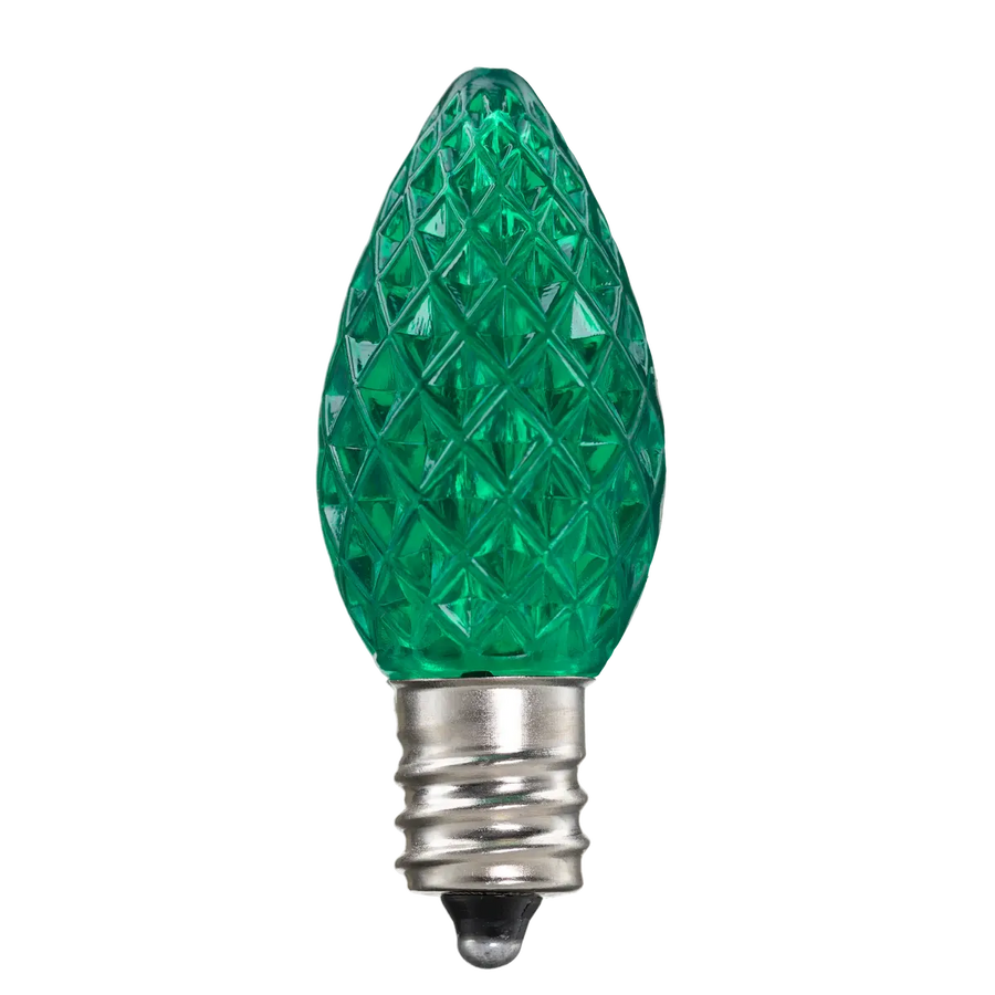 Dimmable C7 Faceted Bulb Green Box of 25