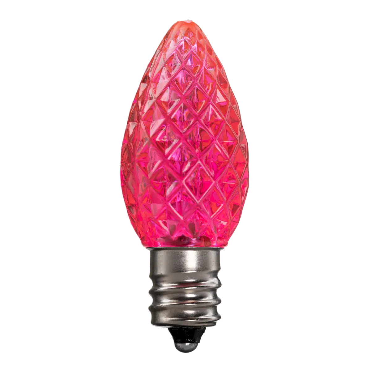Dimmable C7 Faceted Bulb Pink Box of 25