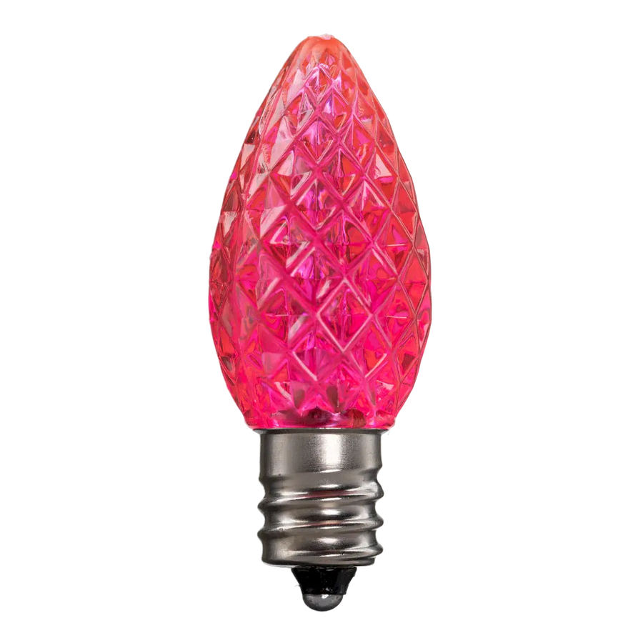 Dimmable C7 Faceted Bulb Pink Box of 25