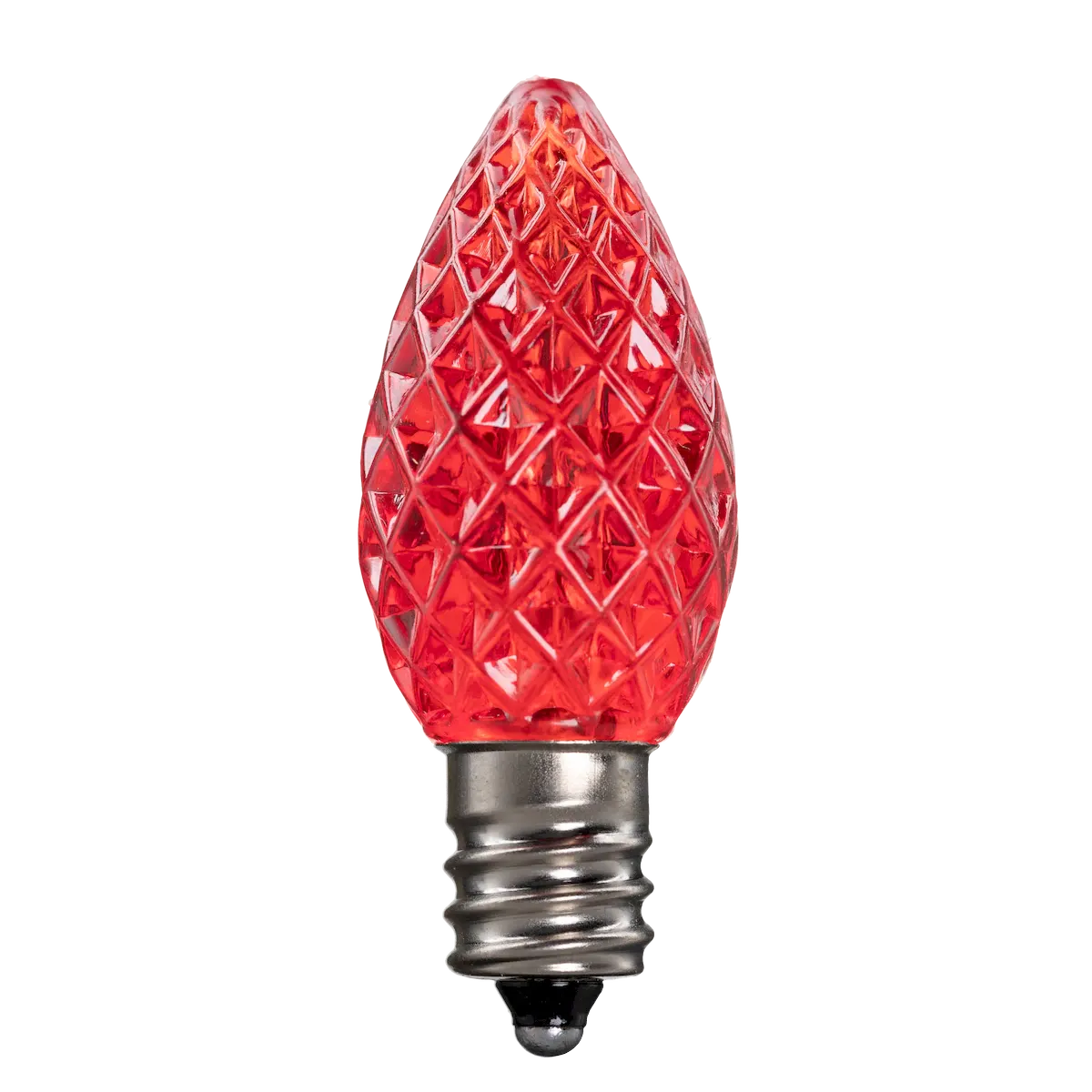Dimmable C7 Faceted Bulb Red Box of 25
