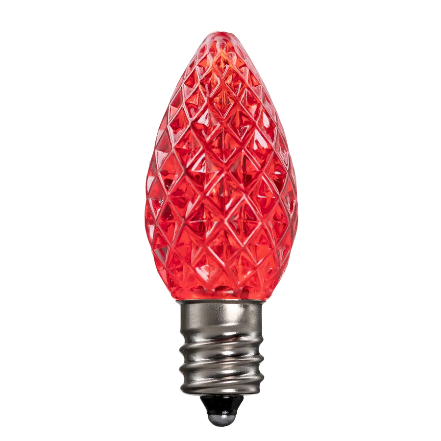 Dimmable C7 Faceted Bulb Red Box of 25
