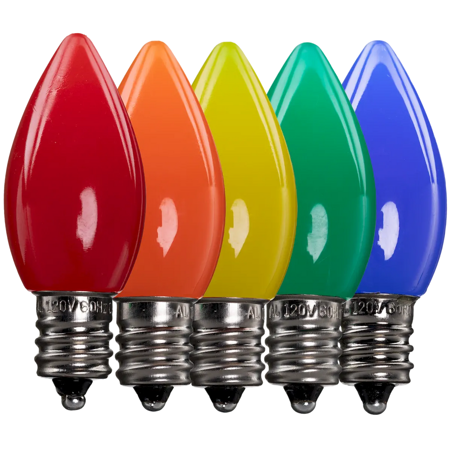 Dimmable C7 Opaque Bulb Multiple Colors Box of 25