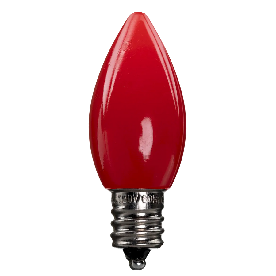 Dimmable C7 Opaque Bulb Red Box of 25