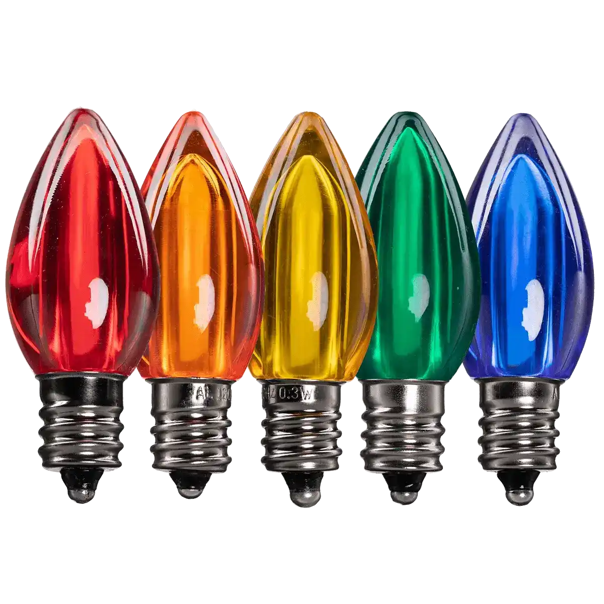Dimmable C7 Clear Blub Multiple Colors Box of 25