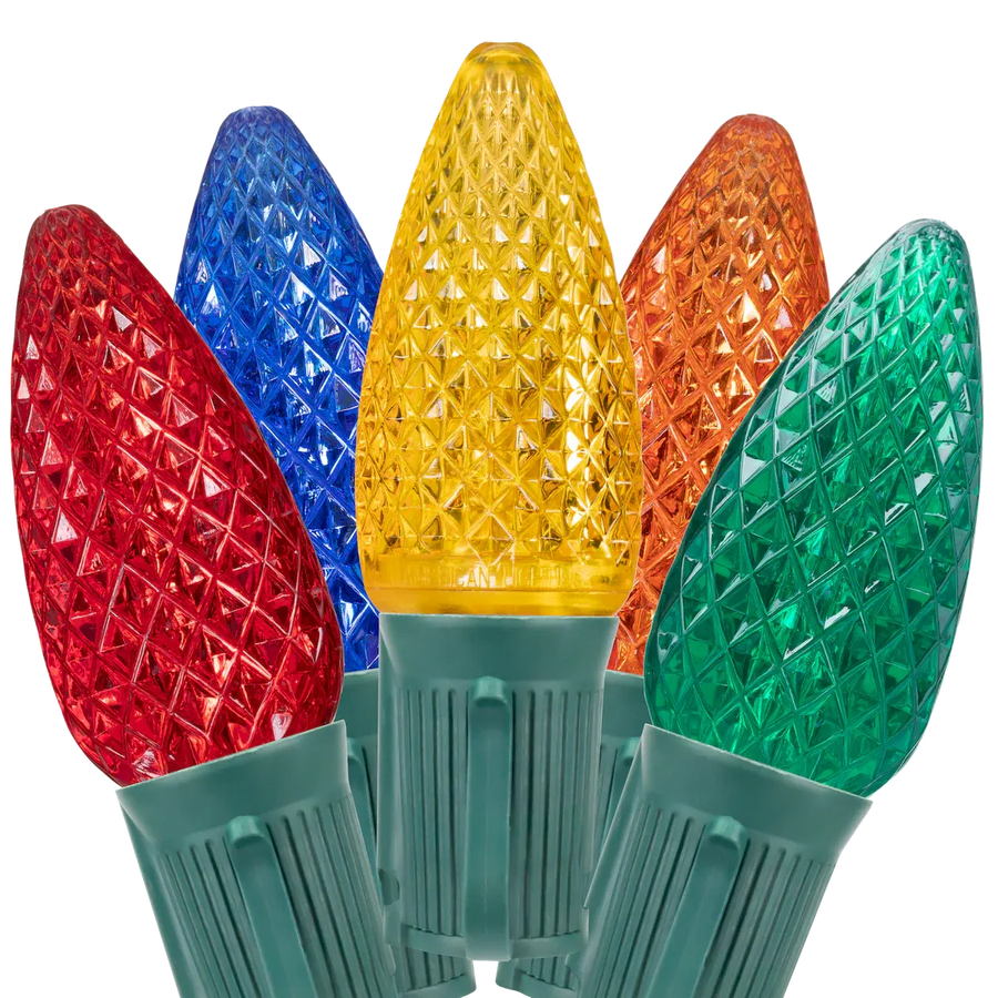 Dimmable C9 Faceted Bulb Multiple Colors Box of 25