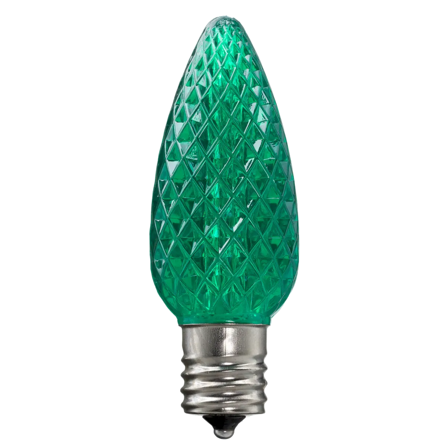 Dimmable C9 Faceted Bulb Green Box of 25