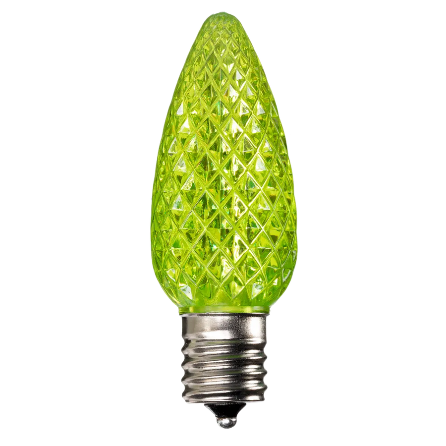 Dimmable C9 Faceted Bulb Lime Green Box of 25