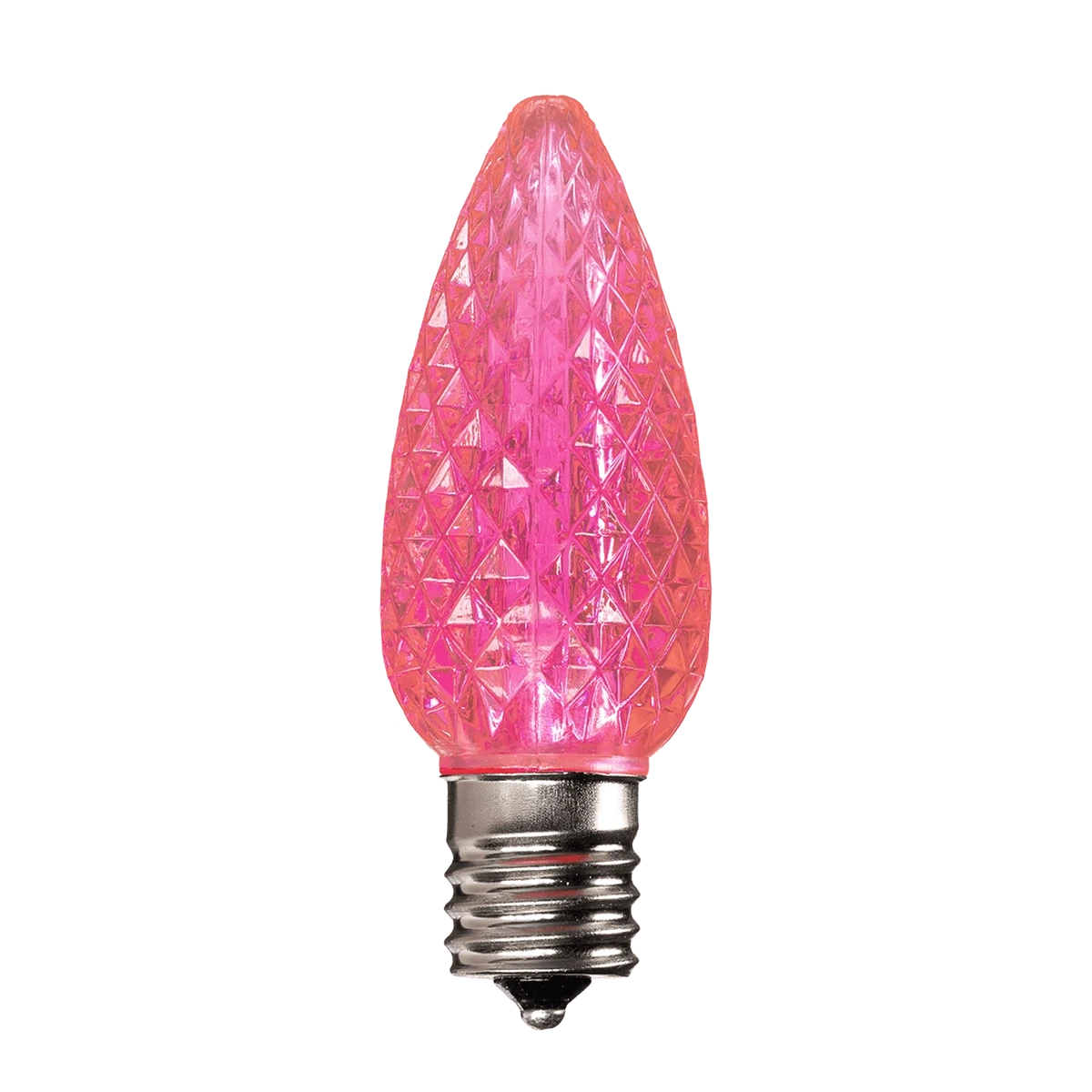 Dimmable C9 Faceted Bulb Light Pink Box of 25
