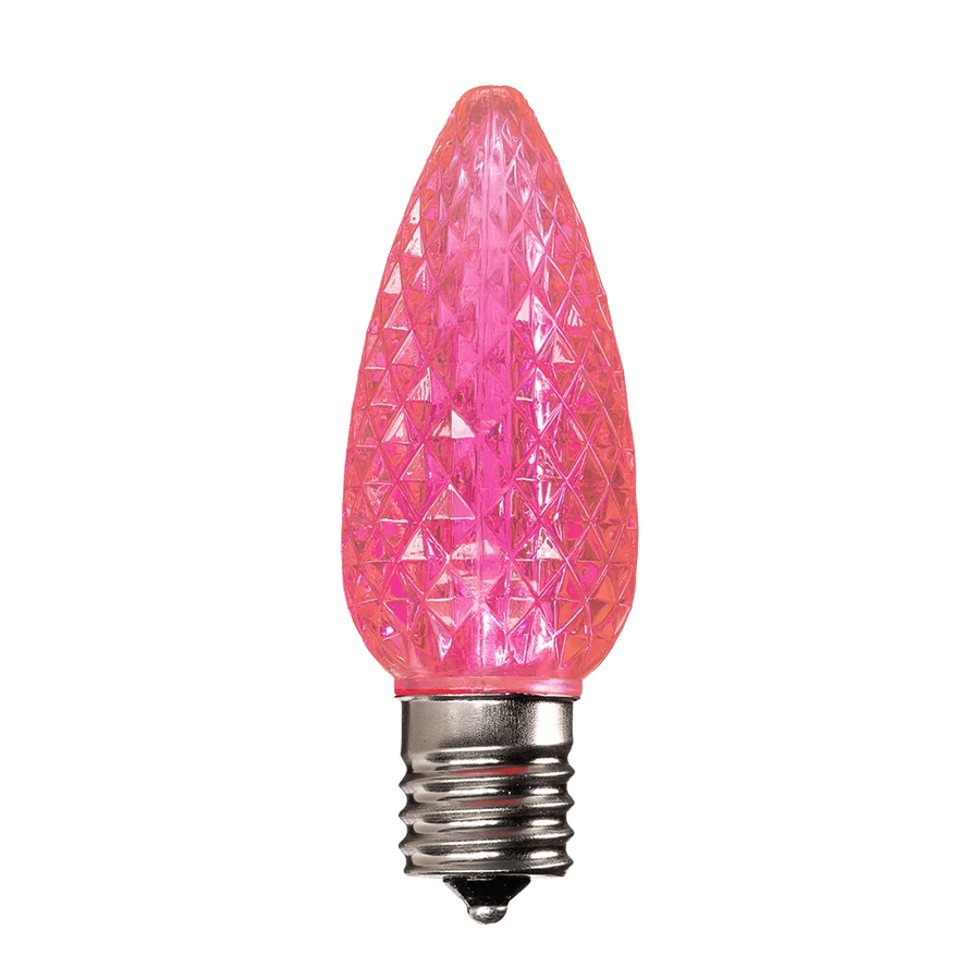 Dimmable C9 Faceted Bulb Light Pink Box of 25